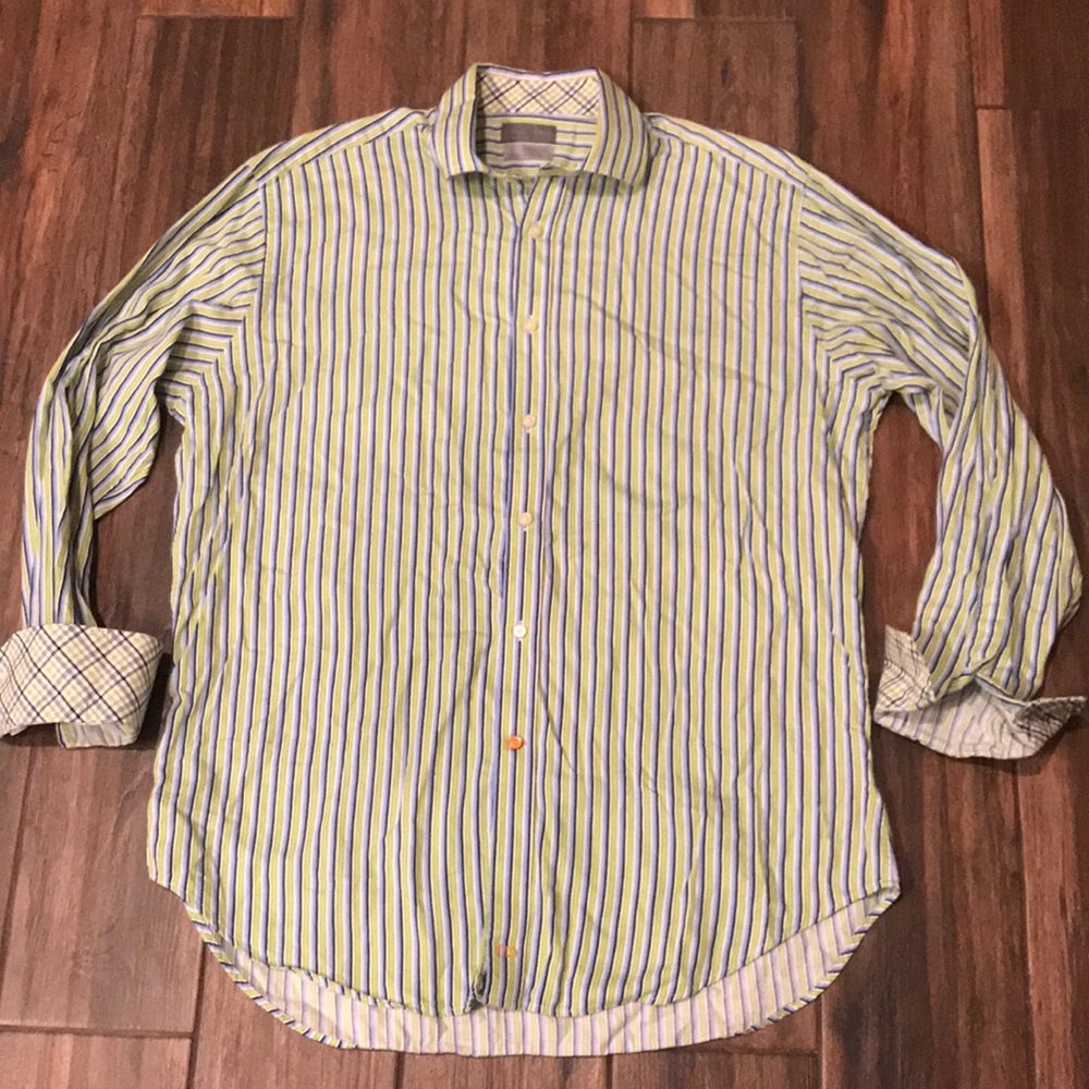 👔 LN Thomas Dean brand men’s long sleeve casual dress shirt